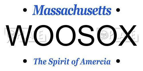 WOOSOX Massachusetts License Plate