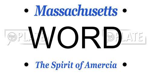WORD Massachusetts License Plate
