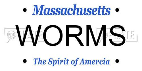 WORMS Massachusetts License Plate