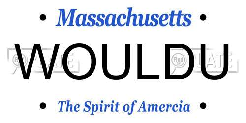 WOULDU Massachusetts License Plate