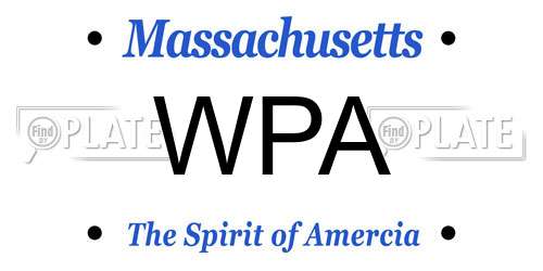 WPA Massachusetts License Plate