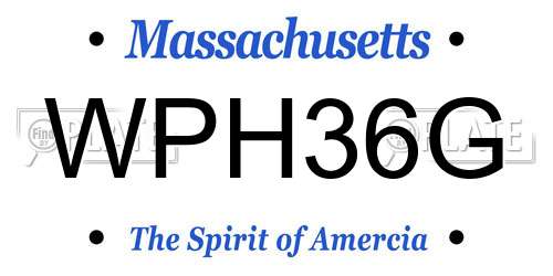 WPH36G Massachusetts License Plate