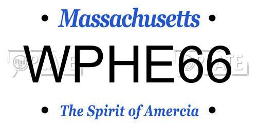 WPHE66 Massachusetts License Plate