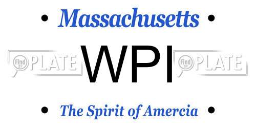 WPI Massachusetts License Plate