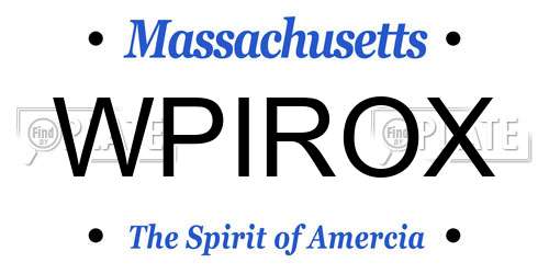WPIROX Massachusetts License Plate