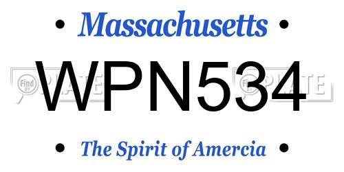 WPN534 Massachusetts License Plate