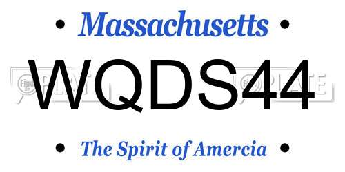WQDS44 Massachusetts License Plate