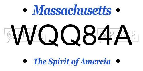 WQQ84A Massachusetts License Plate