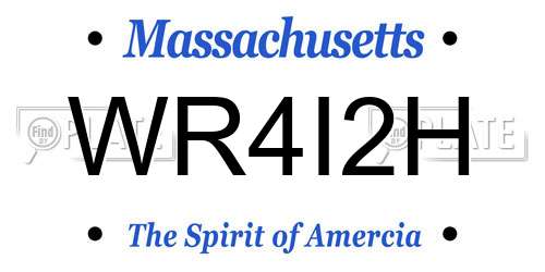 WR4I2H Massachusetts License Plate