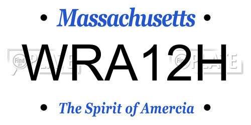 WRA12H Massachusetts License Plate