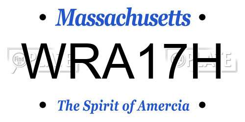 WRA17H Massachusetts License Plate
