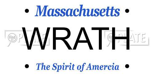 WRATH Massachusetts License Plate