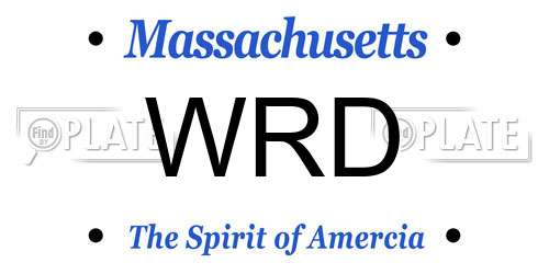 WRD Massachusetts License Plate