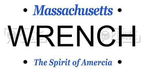 WRENCH Massachusetts License Plate