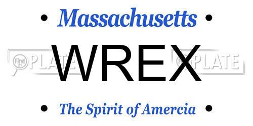 WREX Massachusetts License Plate