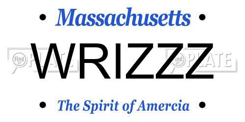 WRIZZZ Massachusetts License Plate