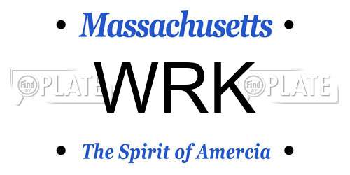 WRK Massachusetts License Plate