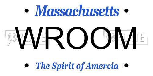 WROOM Massachusetts License Plate
