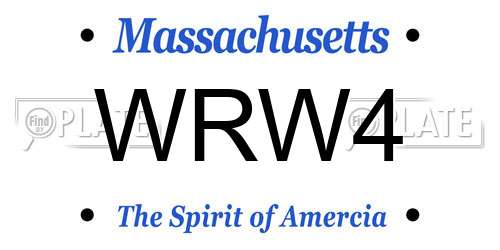 WRW4 Massachusetts License Plate