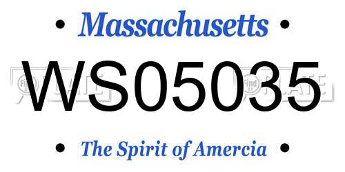 WS05035 Massachusetts License Plate