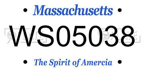 WS05038 Massachusetts License Plate
