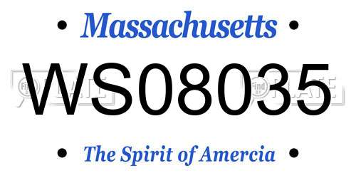 WS08035 Massachusetts License Plate