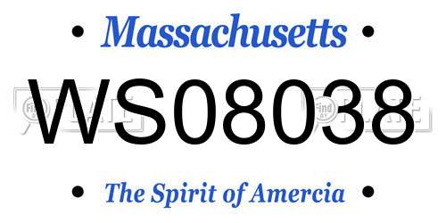 WS08038 Massachusetts License Plate
