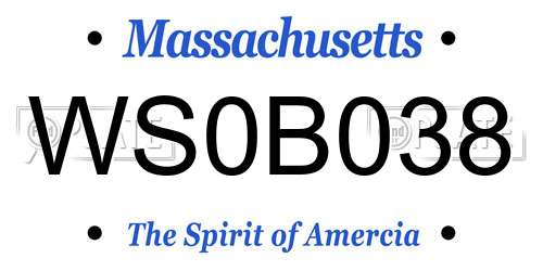 WS0B038 Massachusetts License Plate