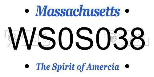 WS0S038 Massachusetts License Plate