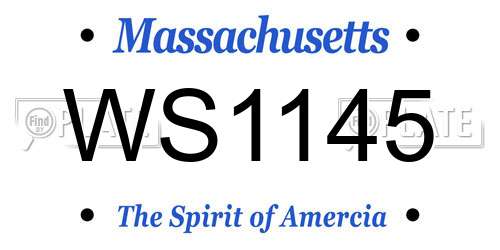 WS1145 Massachusetts License Plate