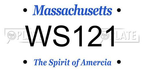 WS121 Massachusetts License Plate