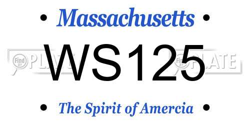WS125 Massachusetts License Plate