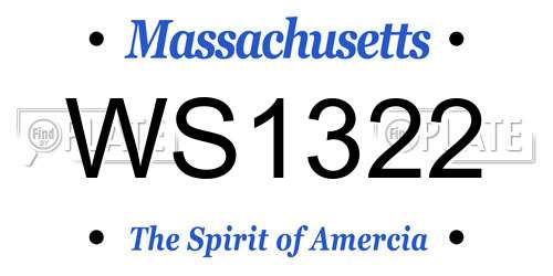WS1322 Massachusetts License Plate