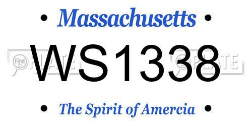 WS1338 Massachusetts License Plate