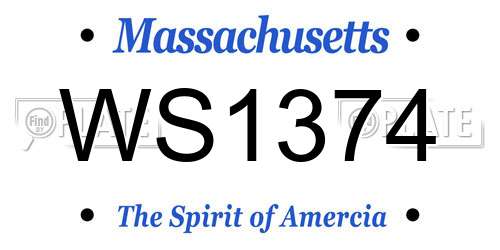 WS1374 Massachusetts License Plate