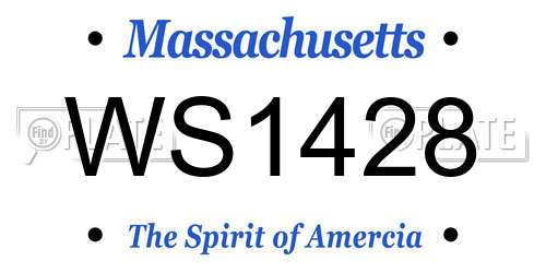 WS1428 Massachusetts License Plate