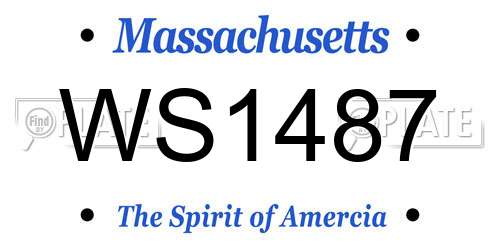 WS1487 Massachusetts License Plate