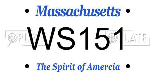 WS151 Massachusetts License Plate