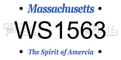 WS1563 Massachusetts License Plate