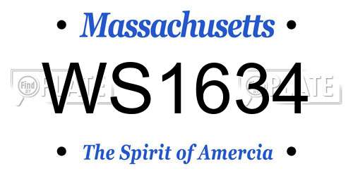 WS1634 Massachusetts License Plate