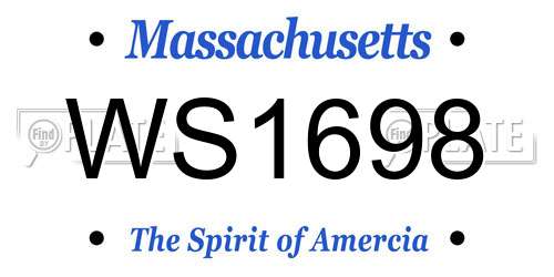 WS1698 Massachusetts License Plate