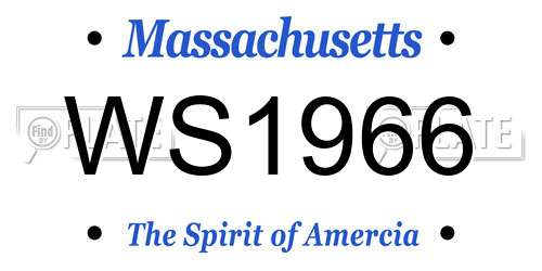 WS1966 Massachusetts License Plate