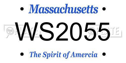 WS2055 Massachusetts License Plate