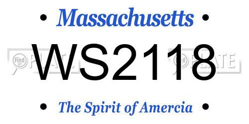 WS2118 Massachusetts License Plate