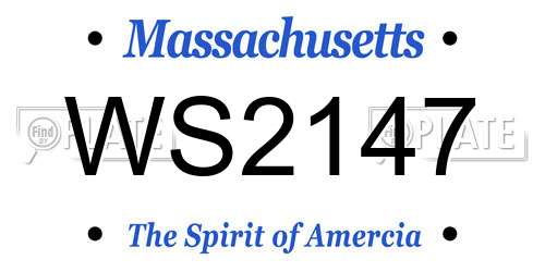 WS2147 Massachusetts License Plate