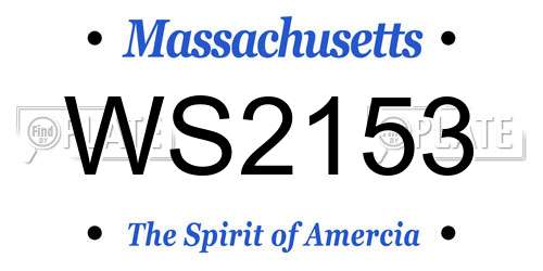 WS2153 Massachusetts License Plate