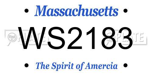 WS2183 Massachusetts License Plate