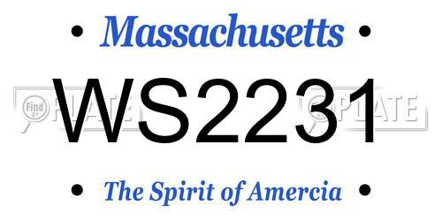 WS2231 Massachusetts License Plate