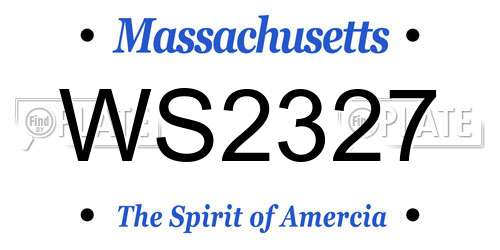 WS2327 Massachusetts License Plate