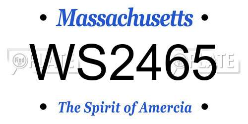 WS2465 Massachusetts License Plate